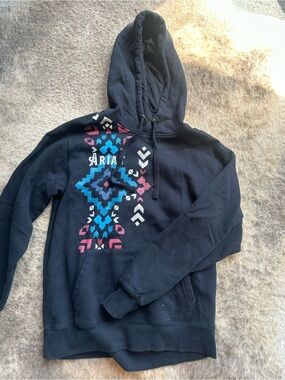 Ariat Women’s Black Pullover Hoodie with Aztec Print